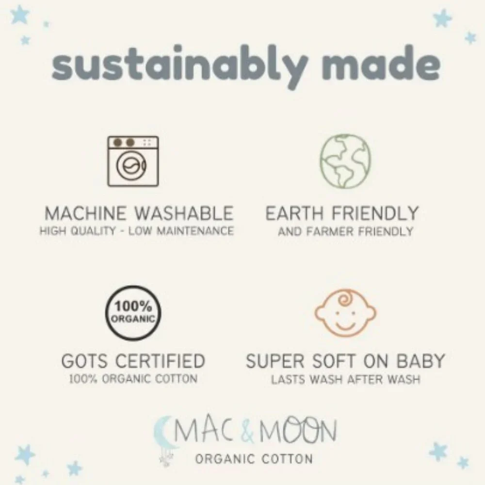 NWT. MAC & MOON Baby Neutral 3-Piece Organic Cotton Footed Set in Cloud Print - Picture 5 of 5